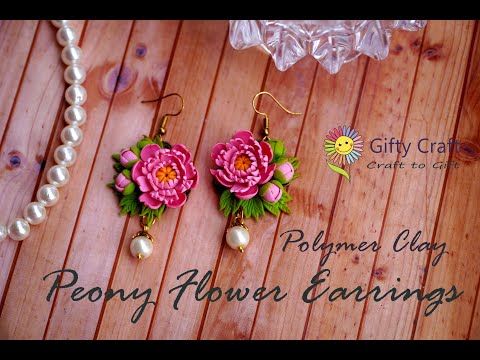 EASY FLOWER POLYMER CLAY TUTORIALS | Earrings Peonies | Peony | DIY: Peony Polymer Clay Earrings