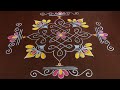 Beautiful rangoli with side borders | Lotus muggulu | Traditional rangoli | Friday kolam 7*1 dots