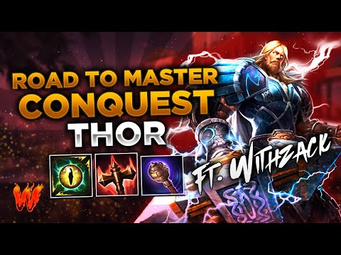 THOR, CARREANDO FUERTE ft. WithZack - Warchi - Smite Road to Master Conquest