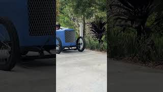 Dad test drives the kart