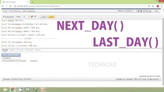 Oracle Tutorial - Date Functions NEXT_DAY | LAST_DAY