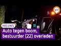 Auto tegen boom, bestuurder (22) overleden