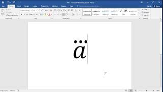 How to put triple dot over any letter or character in Word