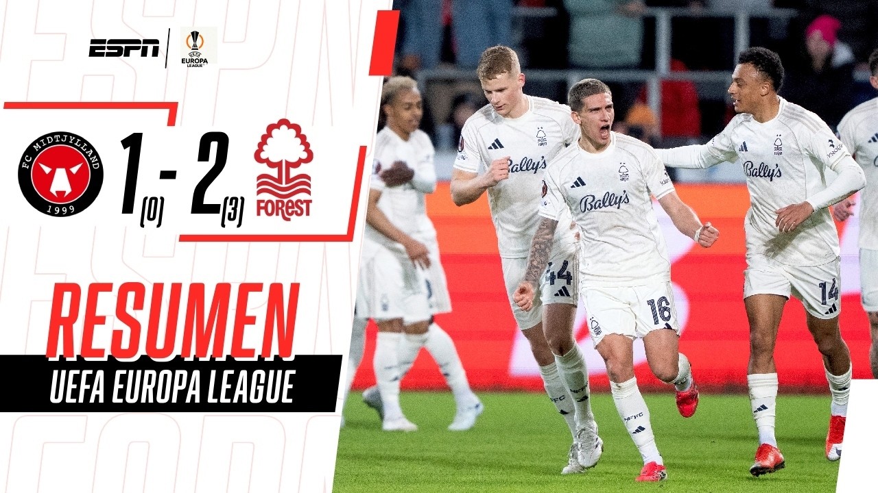 GOL DE NICO DOMÍNGUEZ Y EL FOREST AVANZÓ EN LOS PENALES | Midtjylland 1-2 N. Forest | RESUMEN