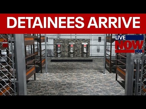 Video | First ICE detainees arrive at "Alligator Alcatraz" after Trump visits