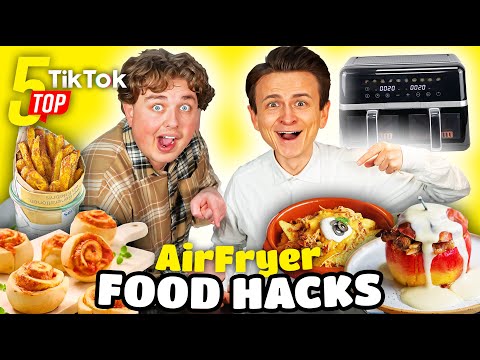 TOP 5 VIRAL AirFryer TikTok FOOD HACKS 🍕🍏 with Smiley