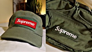 Unboxing/Reviewing Supreme Olive Waist Bag And Hat (FW20)