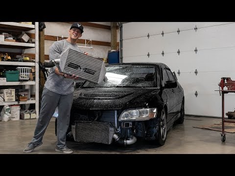 Evo 8 Gets A Massive Front Mount Intercooler!
