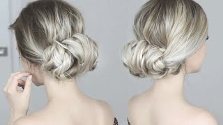 Easy Twisted Updo Hairstyle