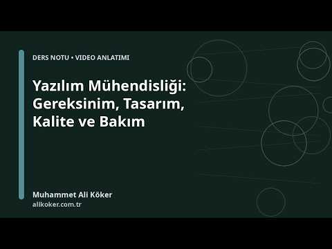 Yazılım Mühendisliği: Süreç, Gereksinim, Tasarım ve Kalite videosunu aç