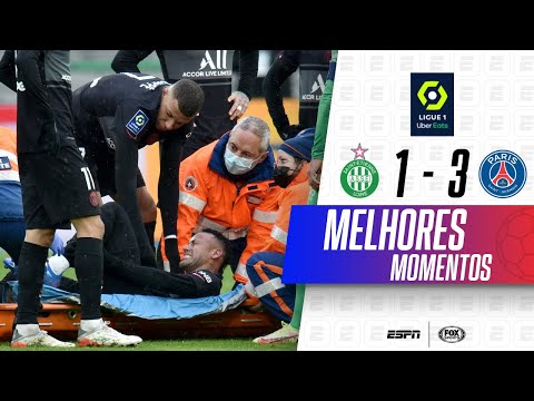 NEYMAR SOFRE LESÃO FEIA, MARQUINHOS FAZ DOIS, E PSG VENCE NO CAMPEONATO FRANCÊS | Melhores momentos