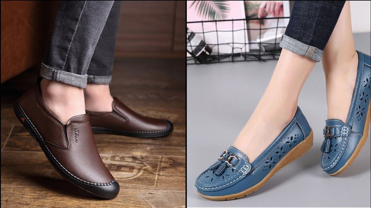 zapatos planos de mujer de piel auténtica con tacones bajos