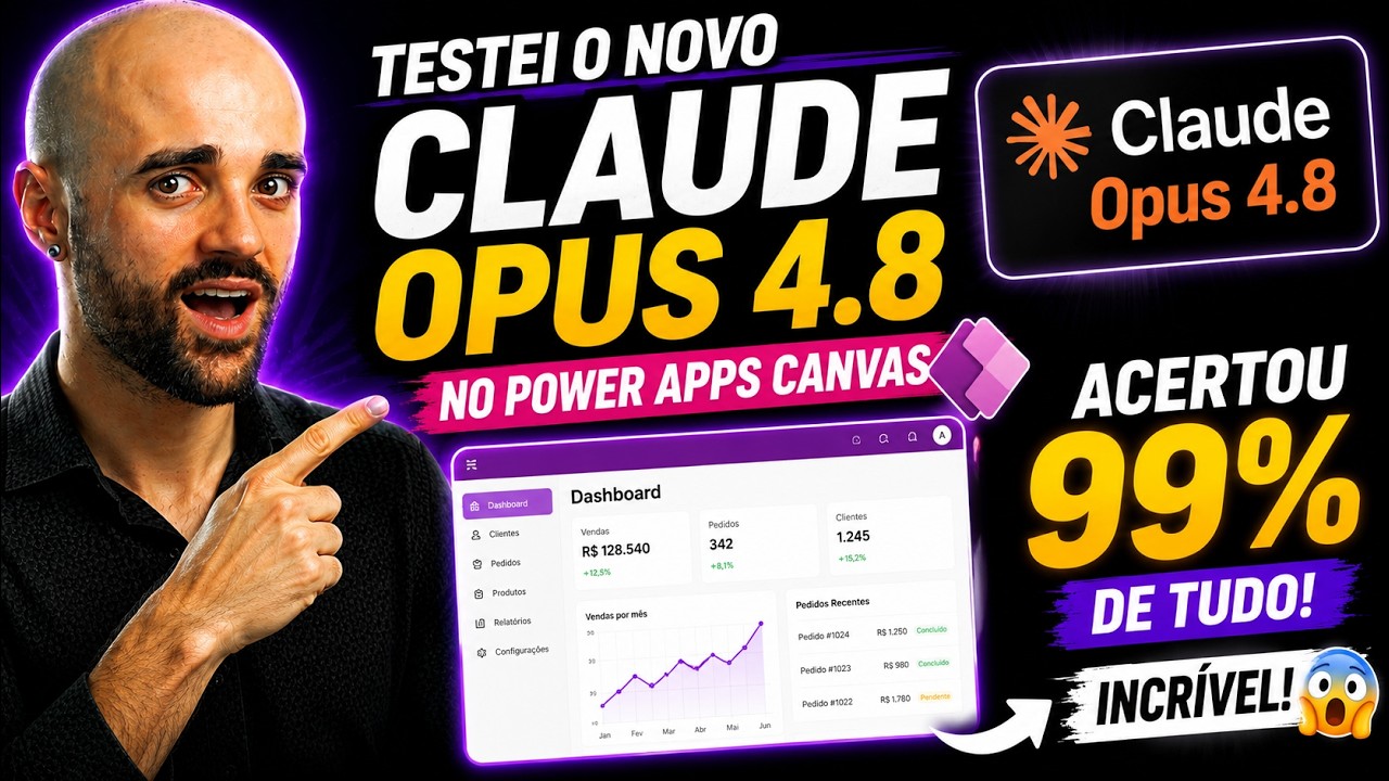 Testei o Claude Opus 4.8 no Power Apps Canvas e o Resultado Foi Absurdo