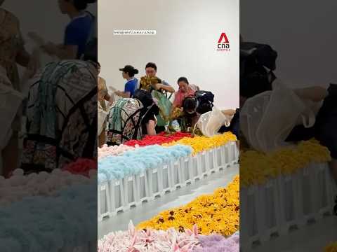Crowds in Singapore rush to snap up plush flowers at CJ Hendry's Flower Market
