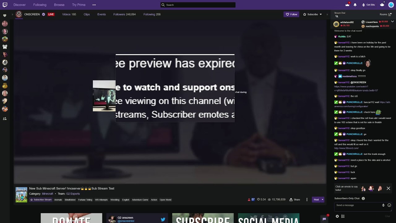 Twitch Subscriber only stream in a nutshell