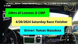 CMP 24hrs of Lemons Saturday Race Finisher - Tomas