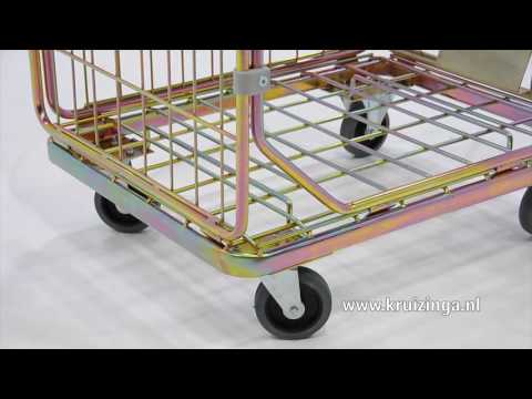 Laundry roll container roll cage fixed construction