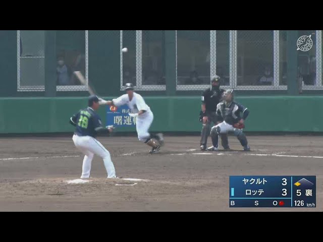 【ファーム】マリーンズ・福田秀平 センター前へ勝ち越しのタイムリーヒットを放つ!! 2022年6月17日 千葉ロッテマリーンズ 対 東京ヤクルトスワローズ