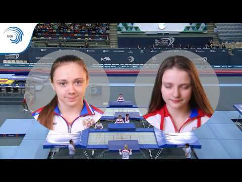 Iana LEBEDEVA & Vera BELIANKINA (RUS) - 2018 Trampoline European silver medallists, junior synchro
