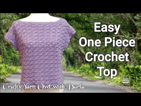 How to Crochet Easy One Piece Closed / Solid Shell Stitch Top | Size Adjustable | Tutorial