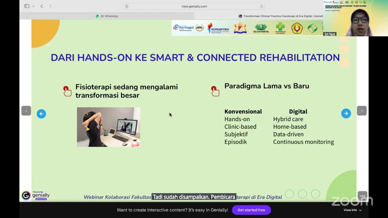 Webinar Kolaborasi Fakultas Fisioterapi “Peluang Pelayanan Fisioterapi di Era Digital”