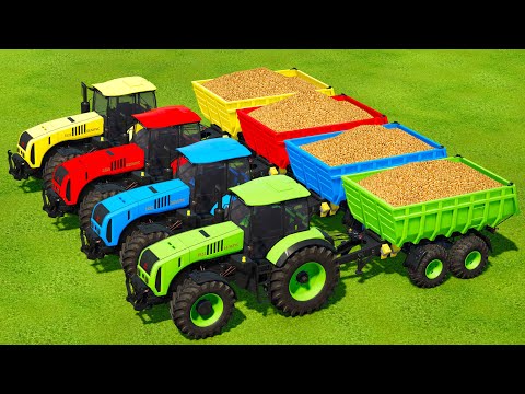 HARVESTING AND LOAD ONION WITH MTZ COLORED TRACTORS - Farming Simulator 22