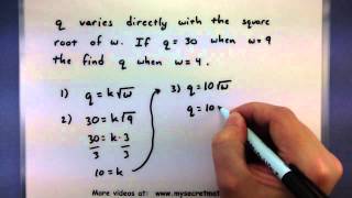 Pre-Calculus - Solving a direct variation problem