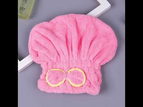 Mitsico microfiber hair drying caps head wrap with bow-knot ...