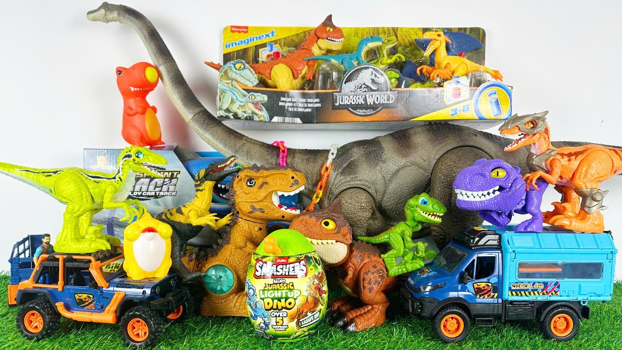 Jurassic World Toys Unboxing Asmr Colorful Dinosaur Giant Mamenchisaurus T-rex Velociraptors