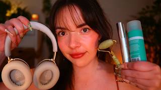 ASMR Taking Care of Your During a Rainstorm ⛈️ (skincare, muffled, haircare, follow directions)