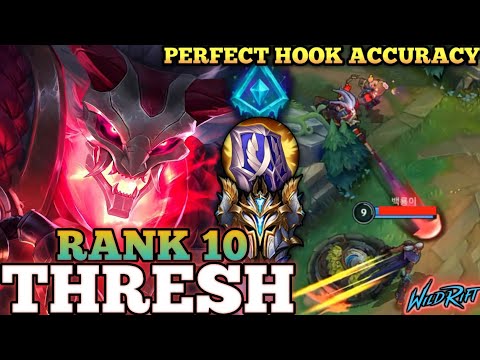 THRESH SMOOTH HOOK ACCURACY! ANNOYING TANK BUILD DMG - TOP 10 GLOBAL THRESH BY 레제블츠 - WILD RIFT