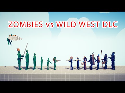ZOMBIES Team vs WILD WEST DLC Team - Totally Accurate Battle Simulator TABS