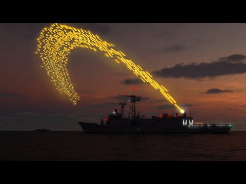 U.S. Navy Destroyer Shot Down Sukhoi Su-25 using C-RAM - Simulation - DCS World