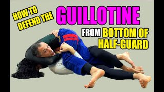 Prevent the Guillotine Attack and Execute a Successful Sweep from Bottom Half Guard in BJJ/Jiu-Jitsu/No Gi