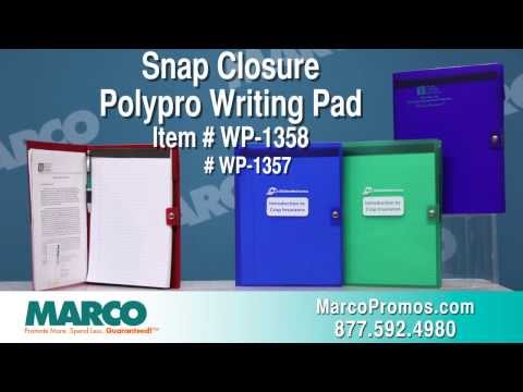 Snap Closure Polypro Writing Pad - One-Color Imprint