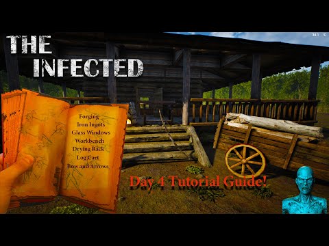 Day 4 Iron Ingots, Log Cart, Bow, Arrows, The Infected Gameplay