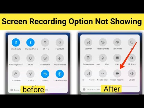 Screen Recording Option Not Showing On Notification Bar | Redmi Screen Recording Option Not Showing