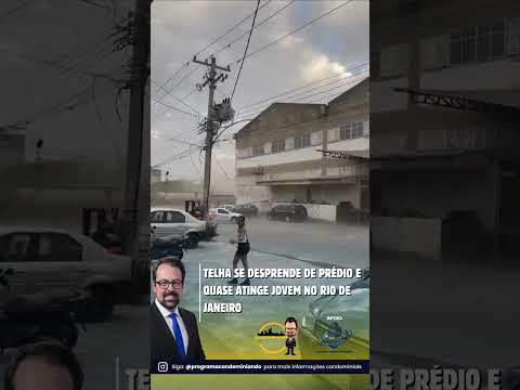Telha se desprende de prédio e quase atinge jovem no Rio de Janeiro