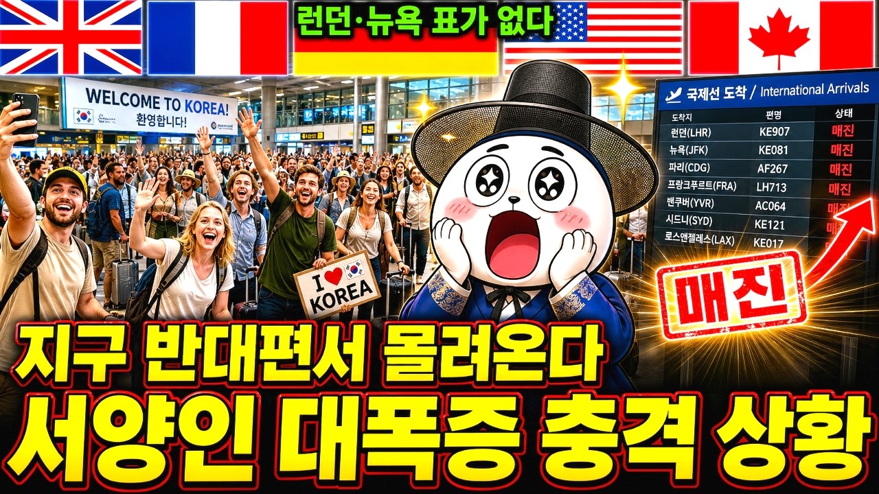 런던·뉴욕 직항 싹 매진…유럽·미국인들이 한국으로 몰려오는 충격 이유