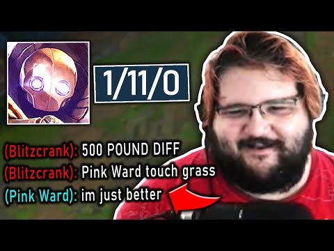 I MADE BLITZCRANK GO 1/11 WITH MY SHACO SUPPORT!! (HE WAS MAD) - Pink Ward Shaco