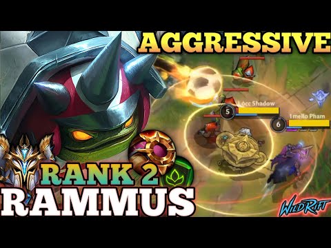 RAMMUS AGGRESSIVE KILLER MVP PLAY! BEST TANK BUILD - TOP 2 GLOBAL RAMMUS BY inHóaĐơn - WILD RIFT