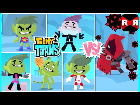 Teeny Titans - All Beast Boy VS The Hooded Hood - iOS / Android Gameplay Video