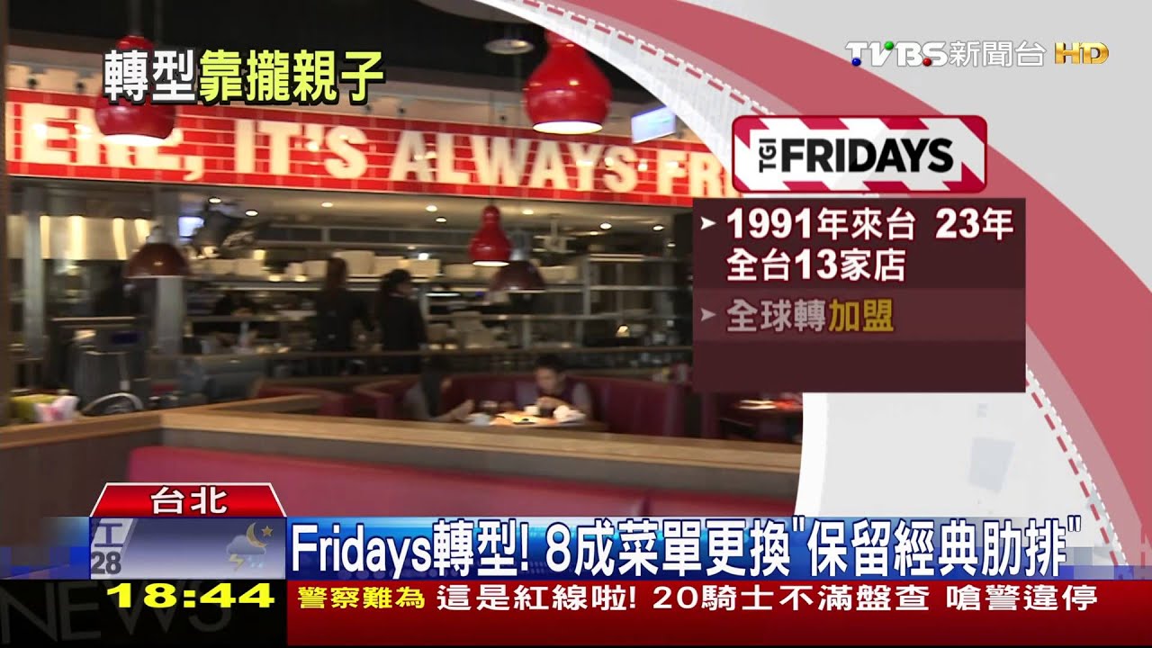 Fridays轉型！　8成菜單更換「保留經典肋排」