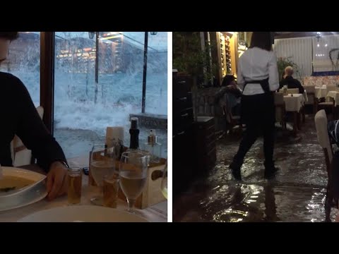 Romantic Dinner Ruined After Restaurant Gets Flooded By Storm
