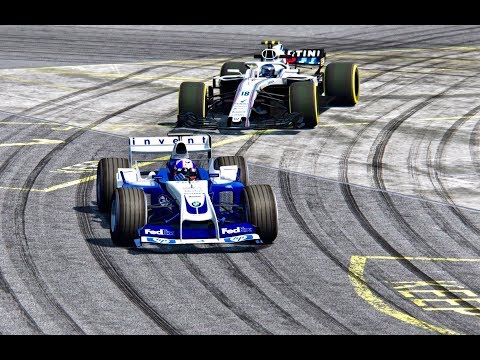 Williams F1 2018 vs Williams F1 2004 - Top Gear Track