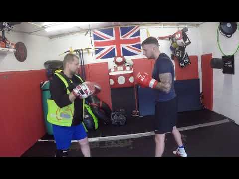 Luke on the pads at fighters corner