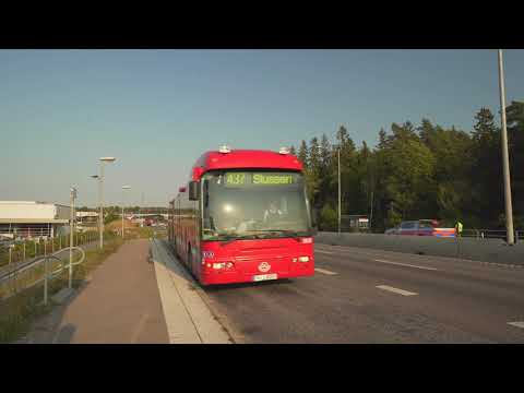 Sweden, Stockholm, bus 437 ride from Mölnviksrondellen to Slussen