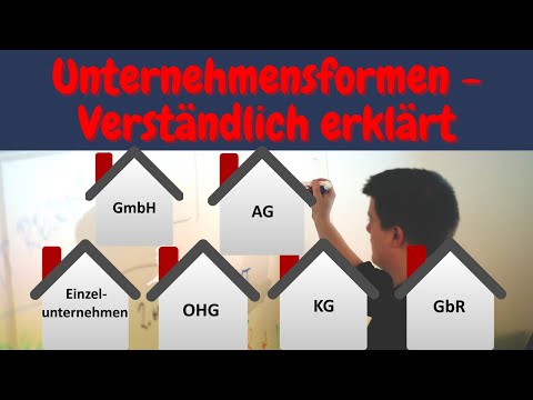 Unternehmensformen einfach erklärt - Rechtsformen Einzelunternehmen, OHG, KG, GbR, GmbH, AG