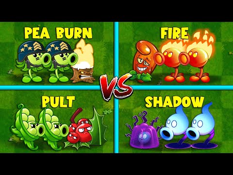 Random 4 Team Peashooter + Barrier Plant - Who Will Win? - PvZ 2 Team Plants Battlez