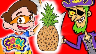 Find the Hidden Pineapples! | Super Drew VS Treasure Island Pirates | Fun Kids Games at Cool School